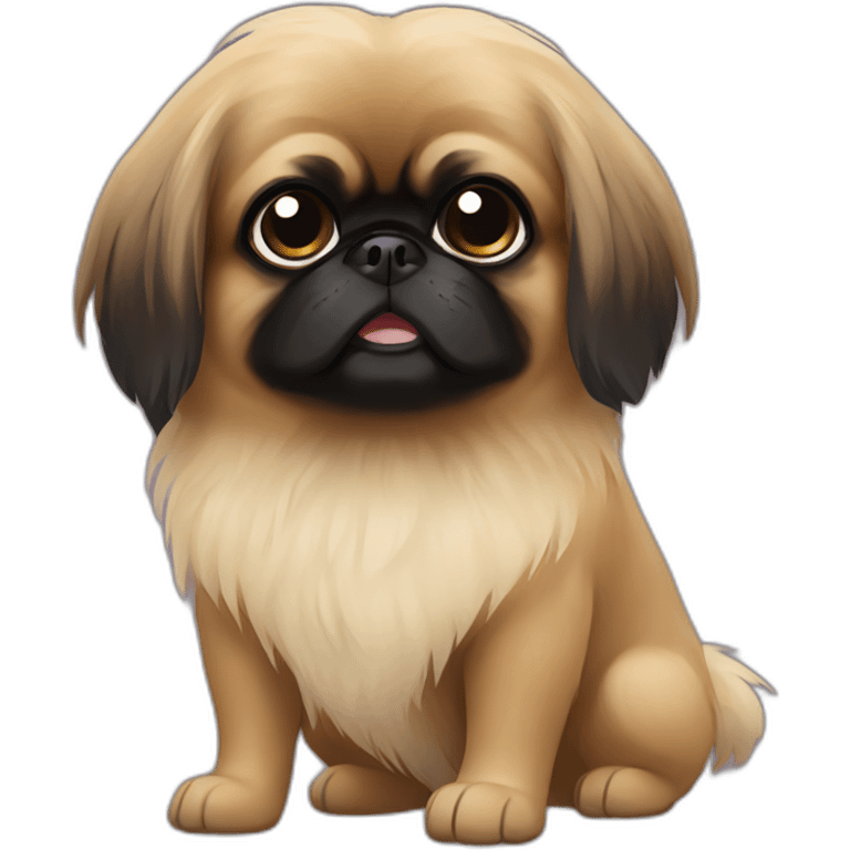 Black face Pekingese emoji