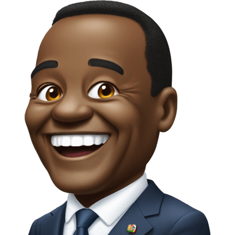 the president Denis Nguesso who laughs emoji