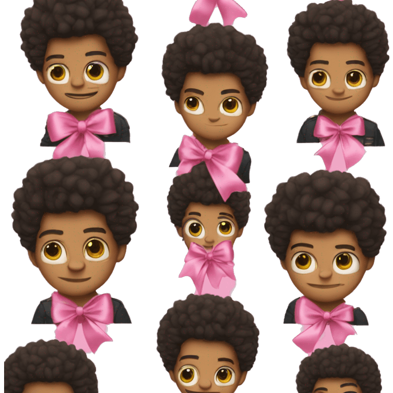 bruno mars with pink ribbon emoji