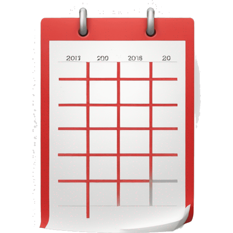 calendar red top border  emoji