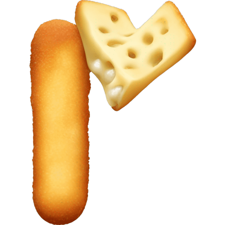 Mozzarella stick with cheese coming out  emoji