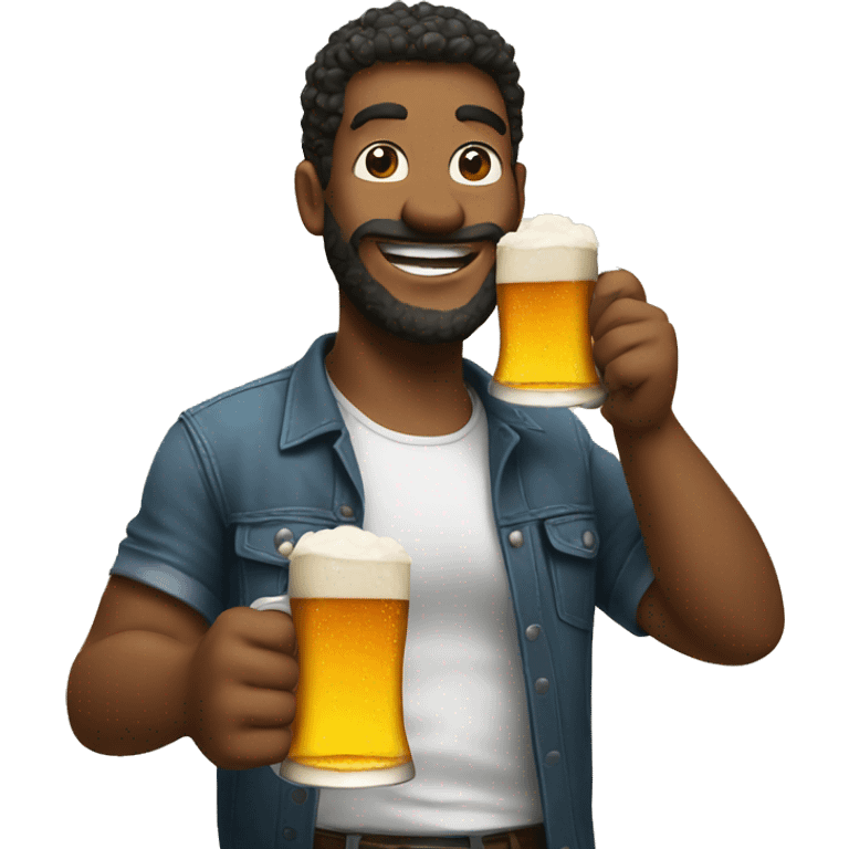 with a beer   emoji