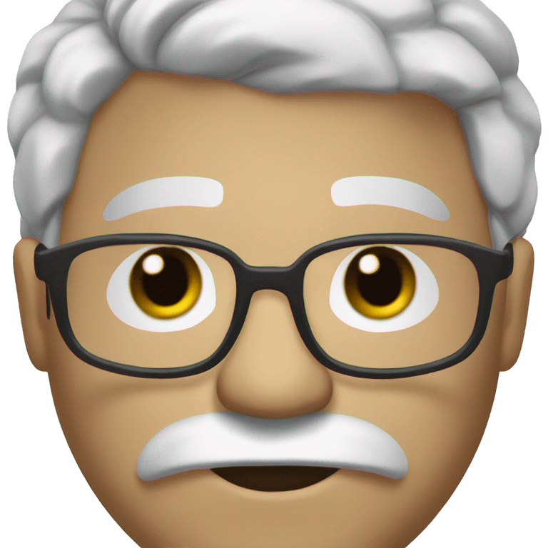 Fat man silvered hair black eyebrows with glasses emoji