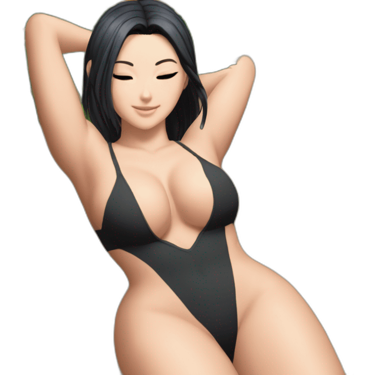 nico robin full body pawg small swimsuit laydown from back emoji