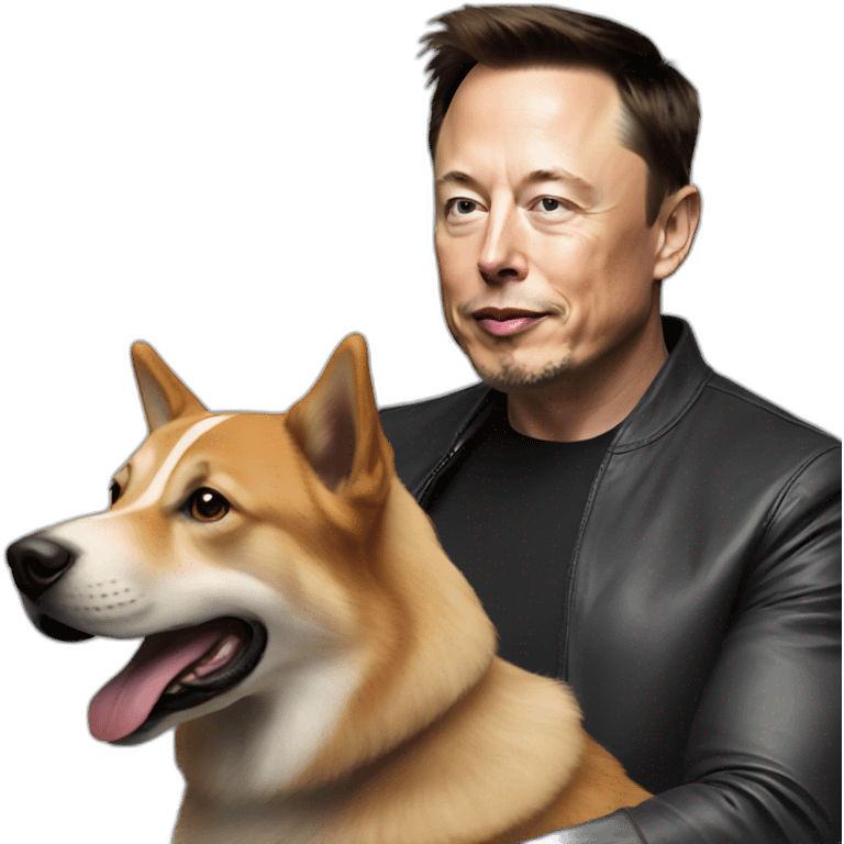 elon musk with a dog emoji