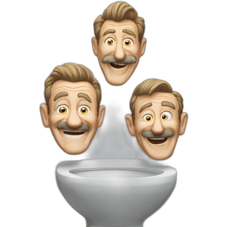 Chuckle Brothers in plastic on the toilet emoji