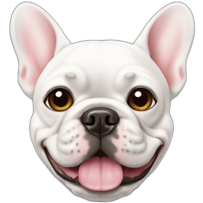 White FRENCH BULLDOg with manicure emoji