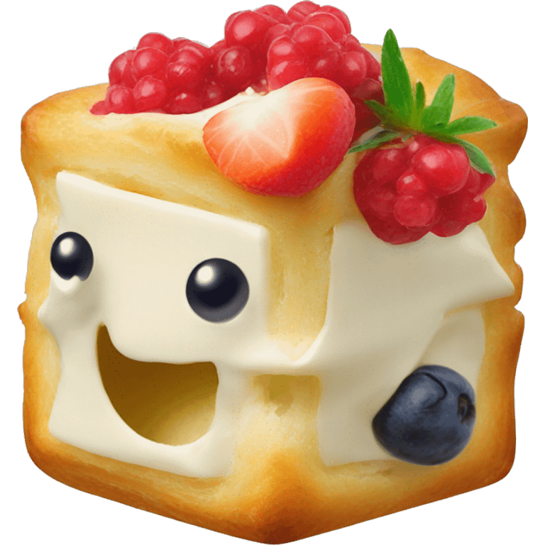 Square fruit pastry with cream cheese emoji