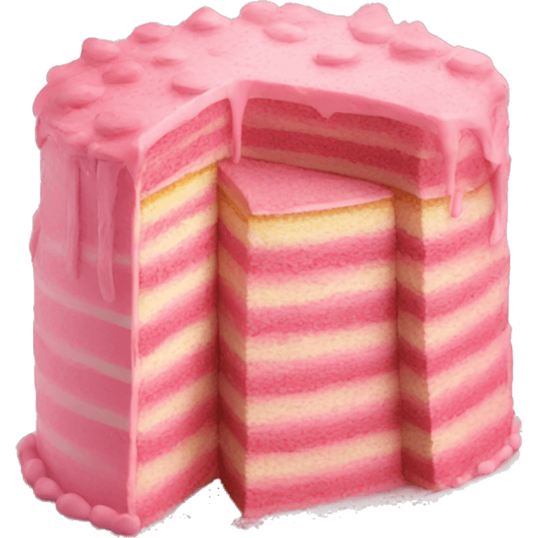 Realistic pink layered cake emoji