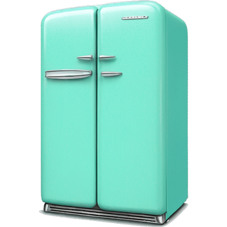 Realistic isolated tiffany blue vintage retro fridge emoji