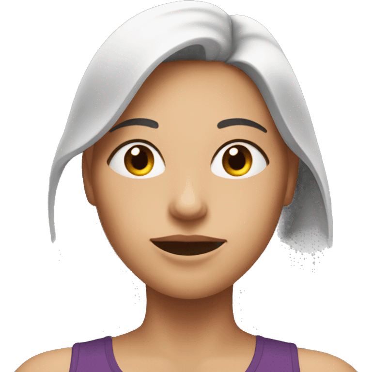 woman's face with working out too emoji