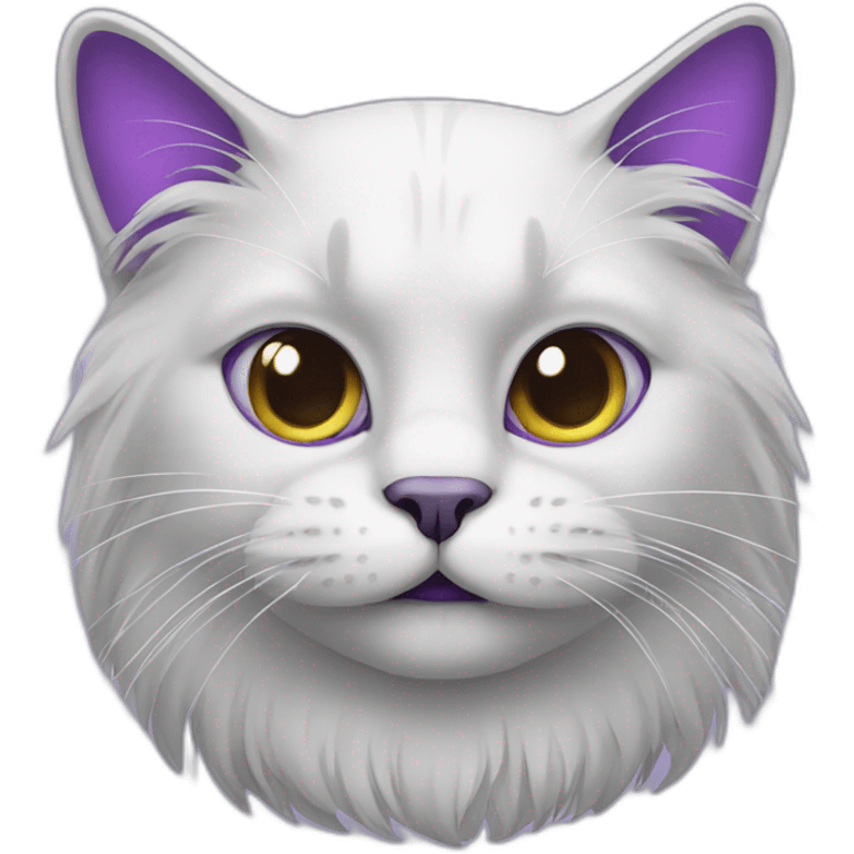 cat with long beard and purple eyes emoji