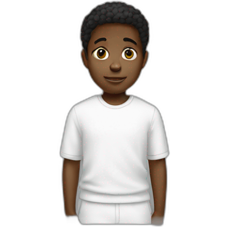 Black boy in full white emoji