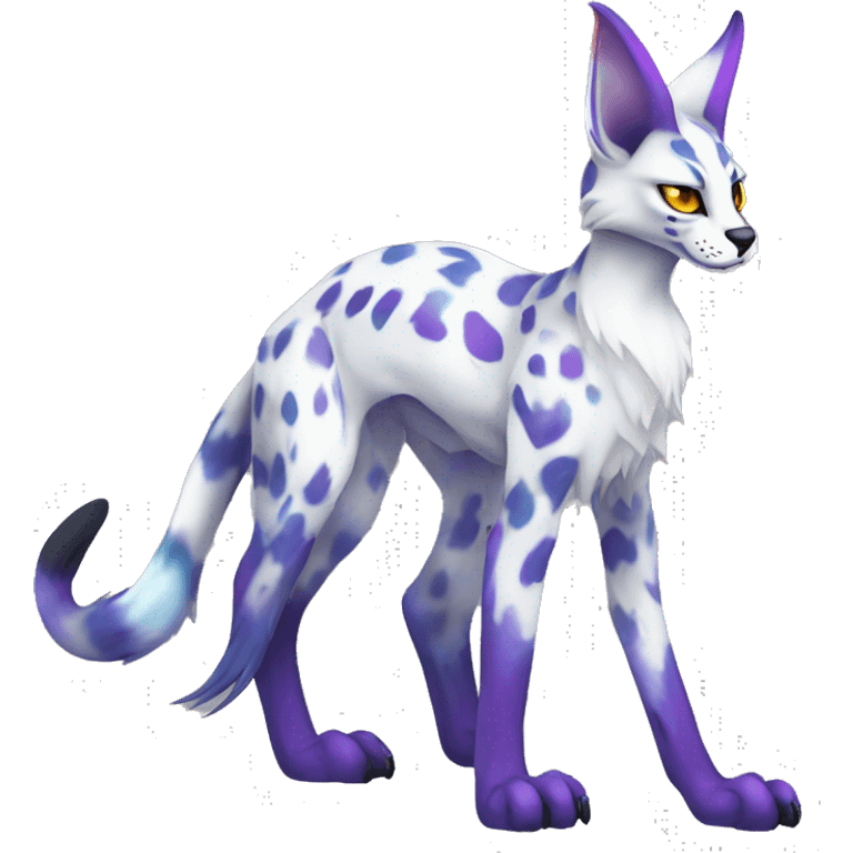 Epic Edgy Colorful ethereal eldritch Sergal-Serval-Fionbri full body  emoji