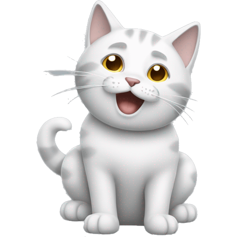 white and gray cat sneezing emoji