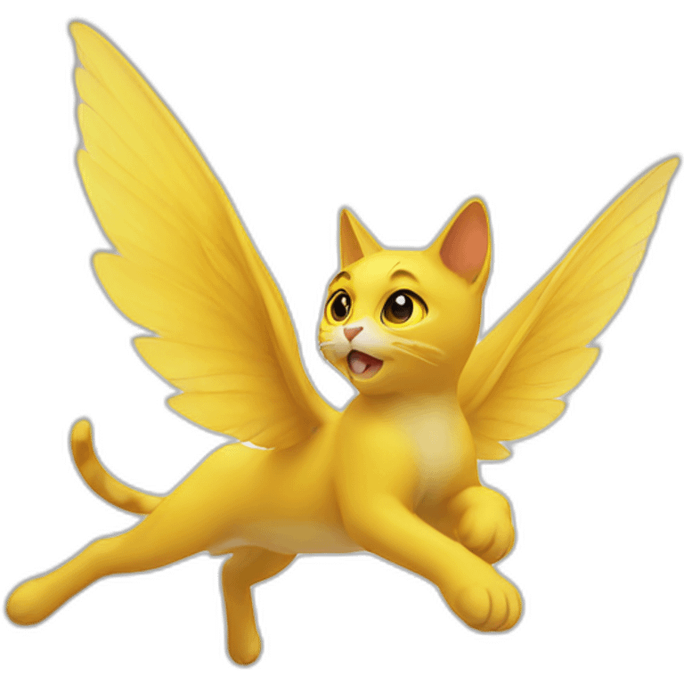 yellow flying cat emoji