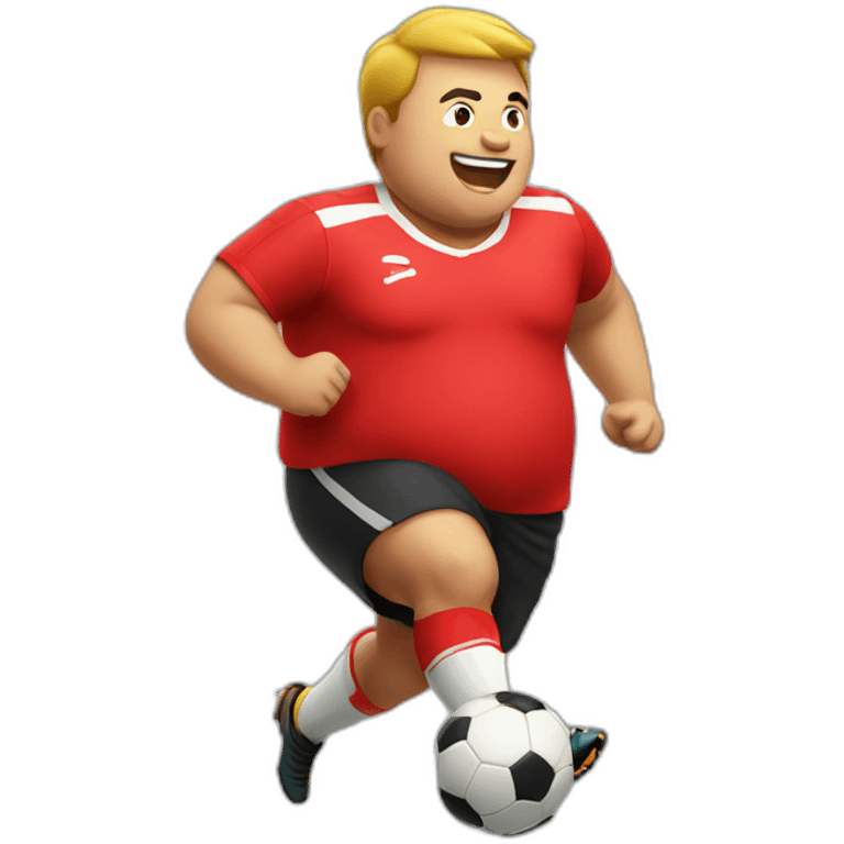 fat soccer player running emoji