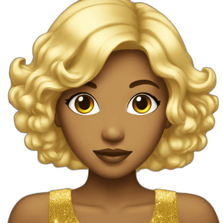 gold pretty girl disco emoji