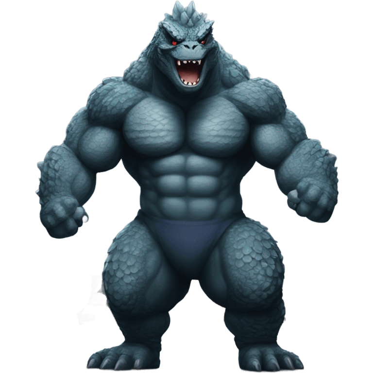 strong godzilla at gym emoji