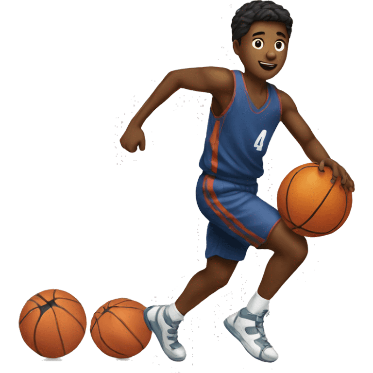 Basketball with a boy running on it emoji