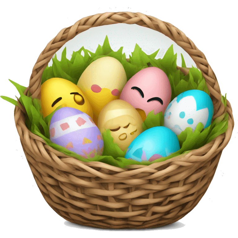 easter eggs in basket emoji