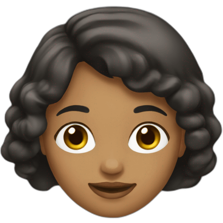 MUJER CABELLO NEGRO LISO emoji