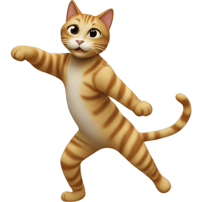 A cat dancing in the street ￼ emoji