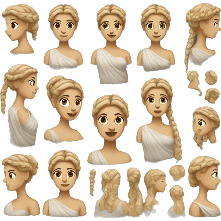 woman with ancient greek hairstyle and dress emoji