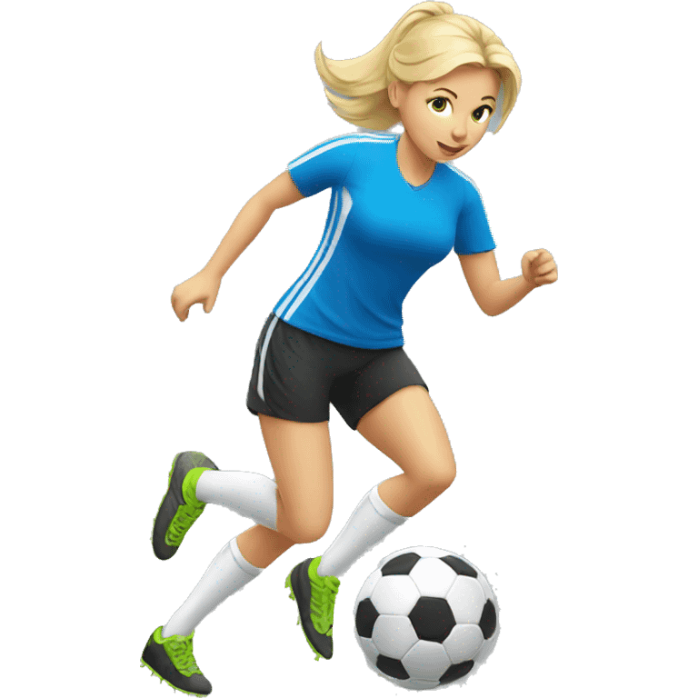 blond woman doing soccer tricks emoji