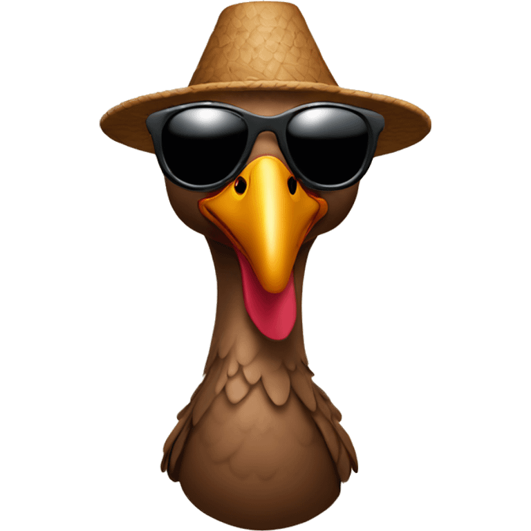 A thanksgiving turkey wearing sunglasses emoji