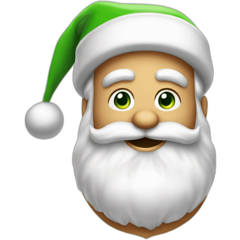 cheerful Santa Claus with a green hat emoji