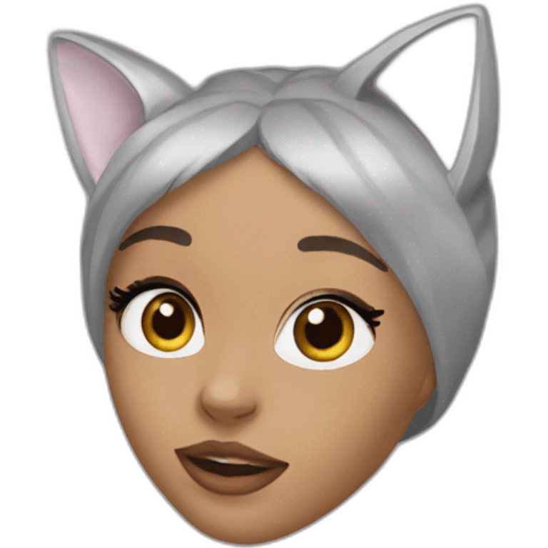 ariana grande with her cat mask on emoji