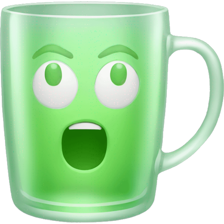 Light green transparent glass mug emoji