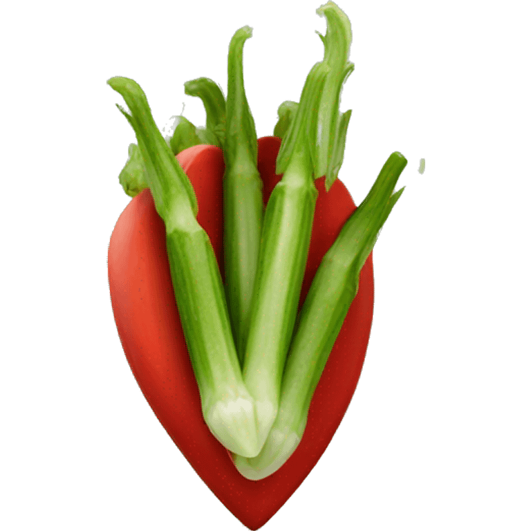 Red heart Okra emoji