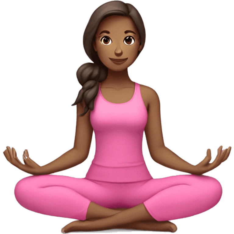 Brunette Girl yoga pink  emoji