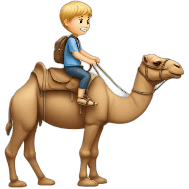 little white boy riding a camel emoji