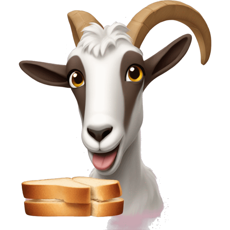 A Goat eating a piece of toast  emoji