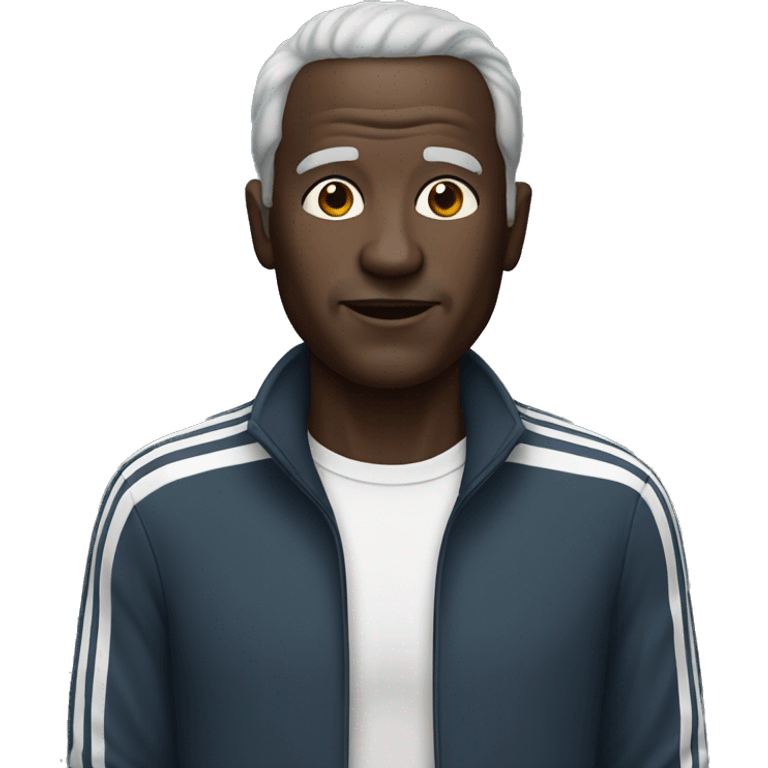 older dark skinned man in a track suit emoji