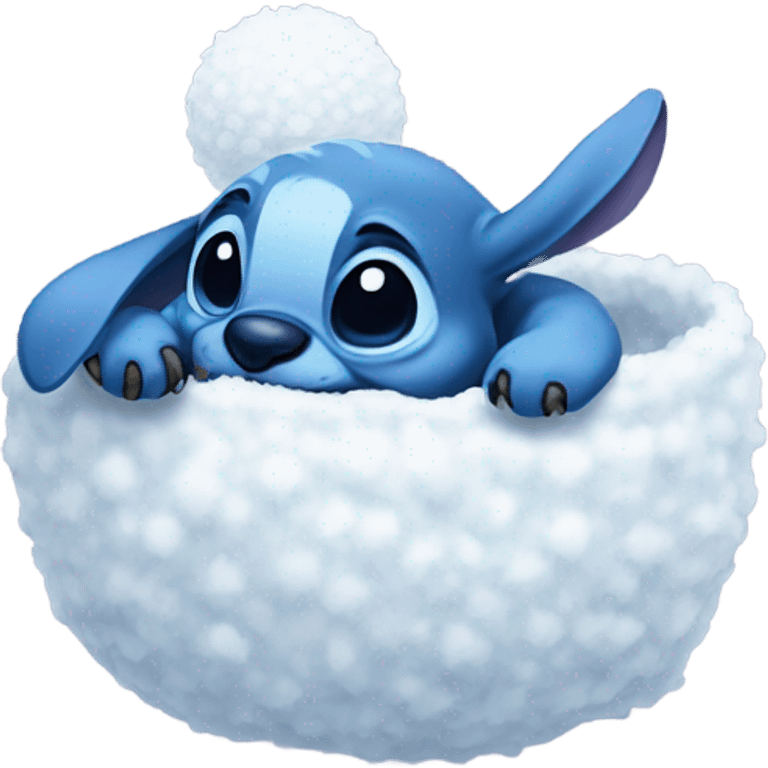 Stitch with snowball emoji