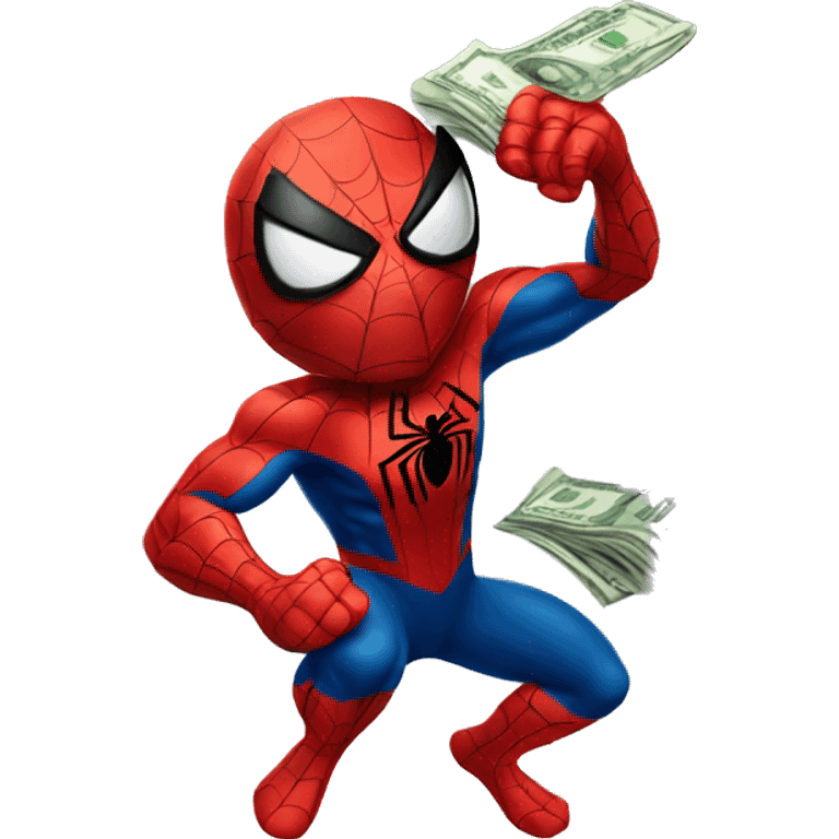 spiderman holding money emoji