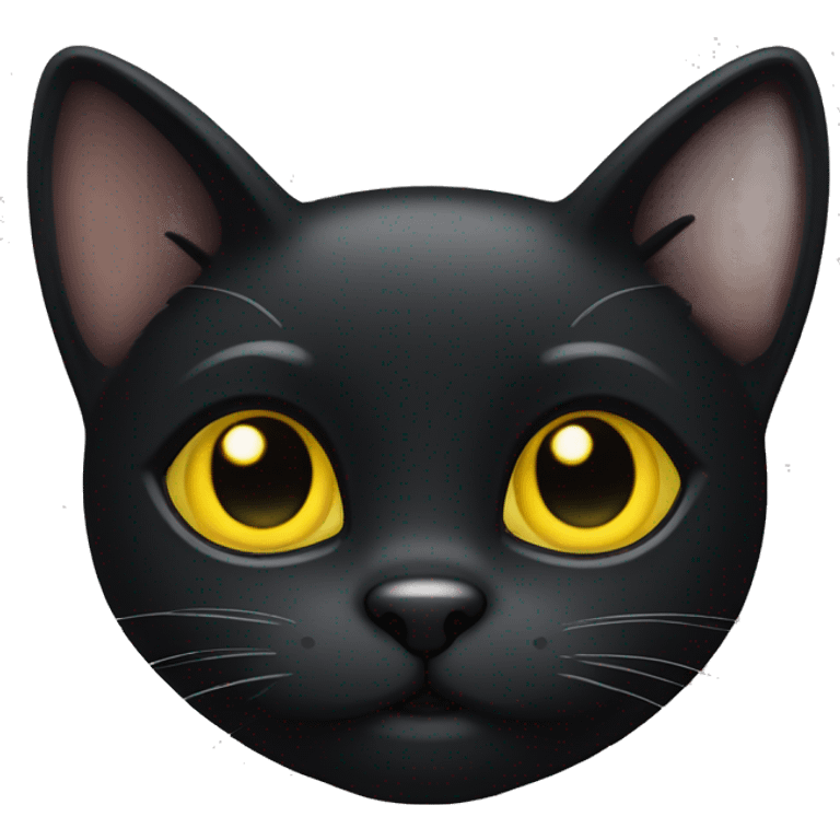 Cute Little black cat with yellow eyes emoji