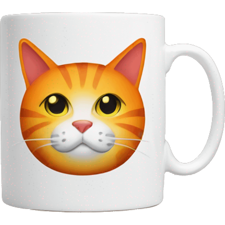 Halloween coffee mug with orange cat on it emoji