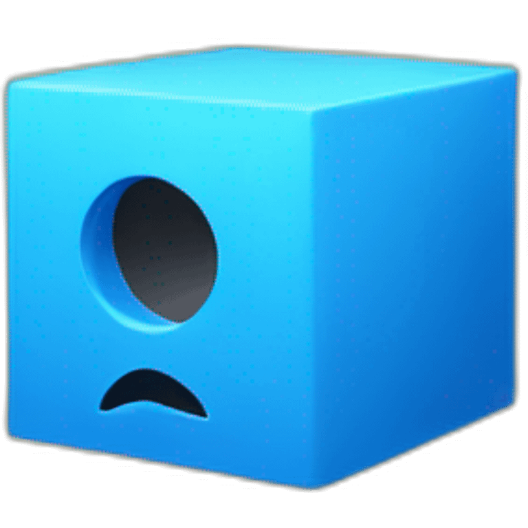 blue cube with a corner missing emoji