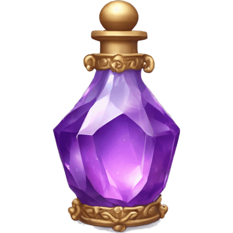 An ornate beautiful purple crystal vial containing a magical potion emoji