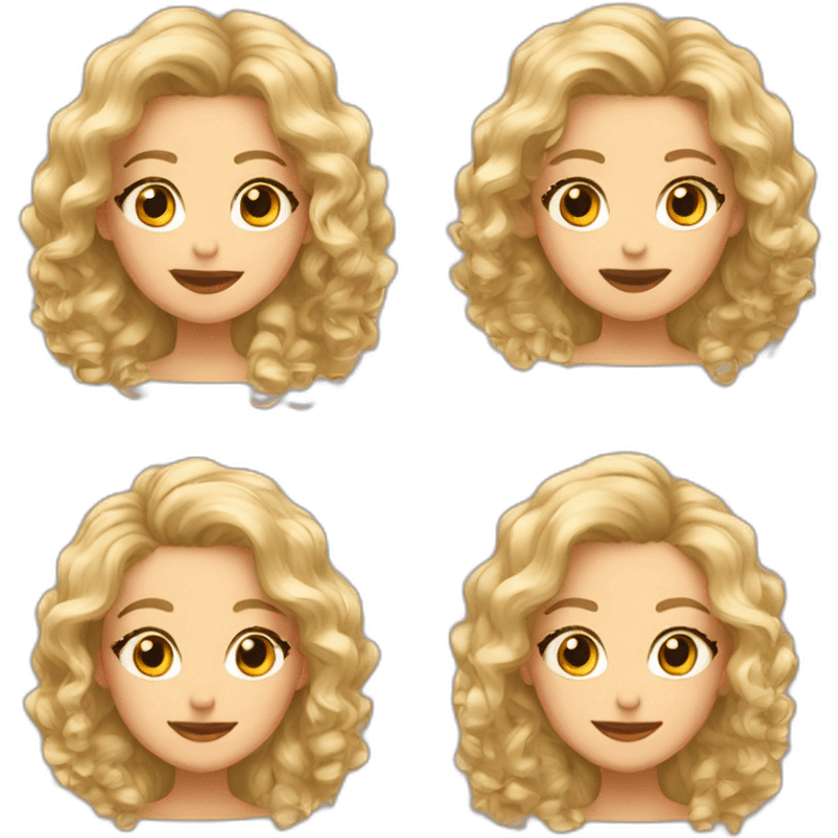 Filles avec rides aux cheveux blondes et bouclés emoji