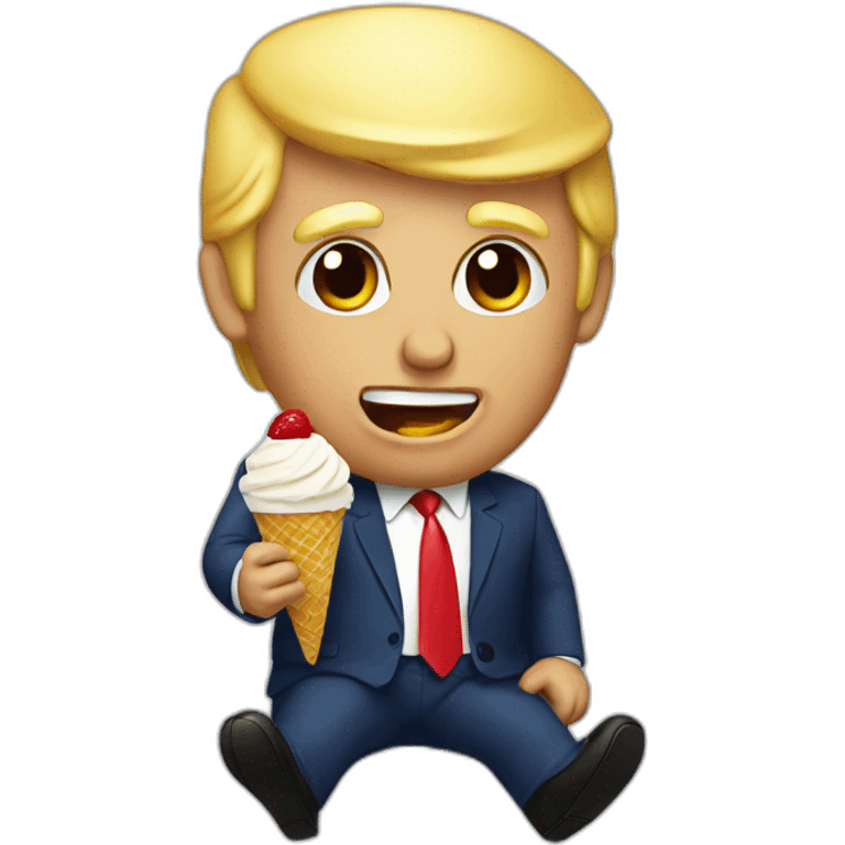 Trump eating ice cream emoji