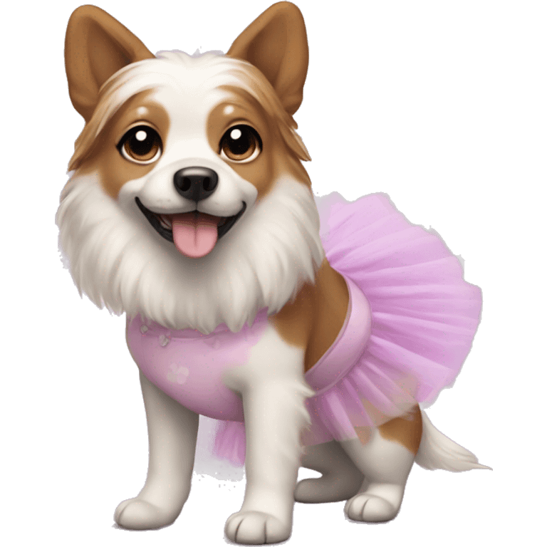 Dog wearing tutu emoji