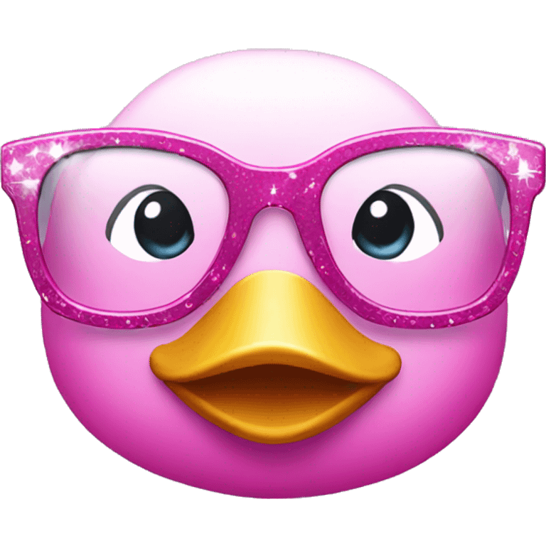 pink duck wearing sparkly glasses emoji