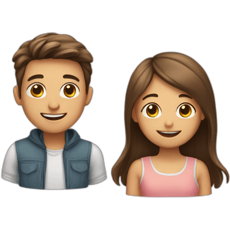 Girl and boy happy emoji