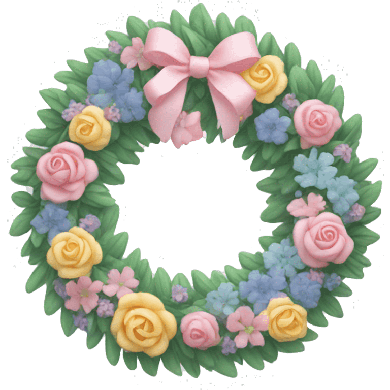 a pastel colored wreath emoji